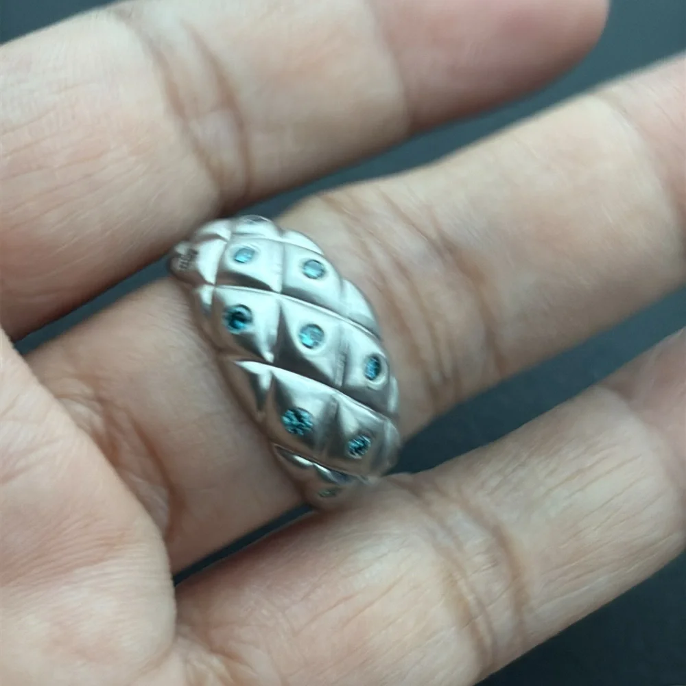 ✨SOLD✨
Exquisite 14k White Gold & Blue Diamond Ring - Picture 8 of 14